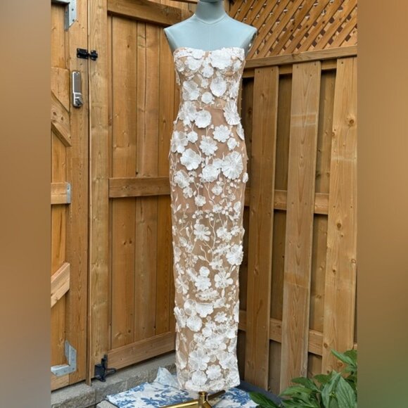 🆕 BRONX & BANCO 🧿 NWOT Jasmine Blanc Bridal Maxi Dress, Sz XS US 2 - Picture 3 of 15